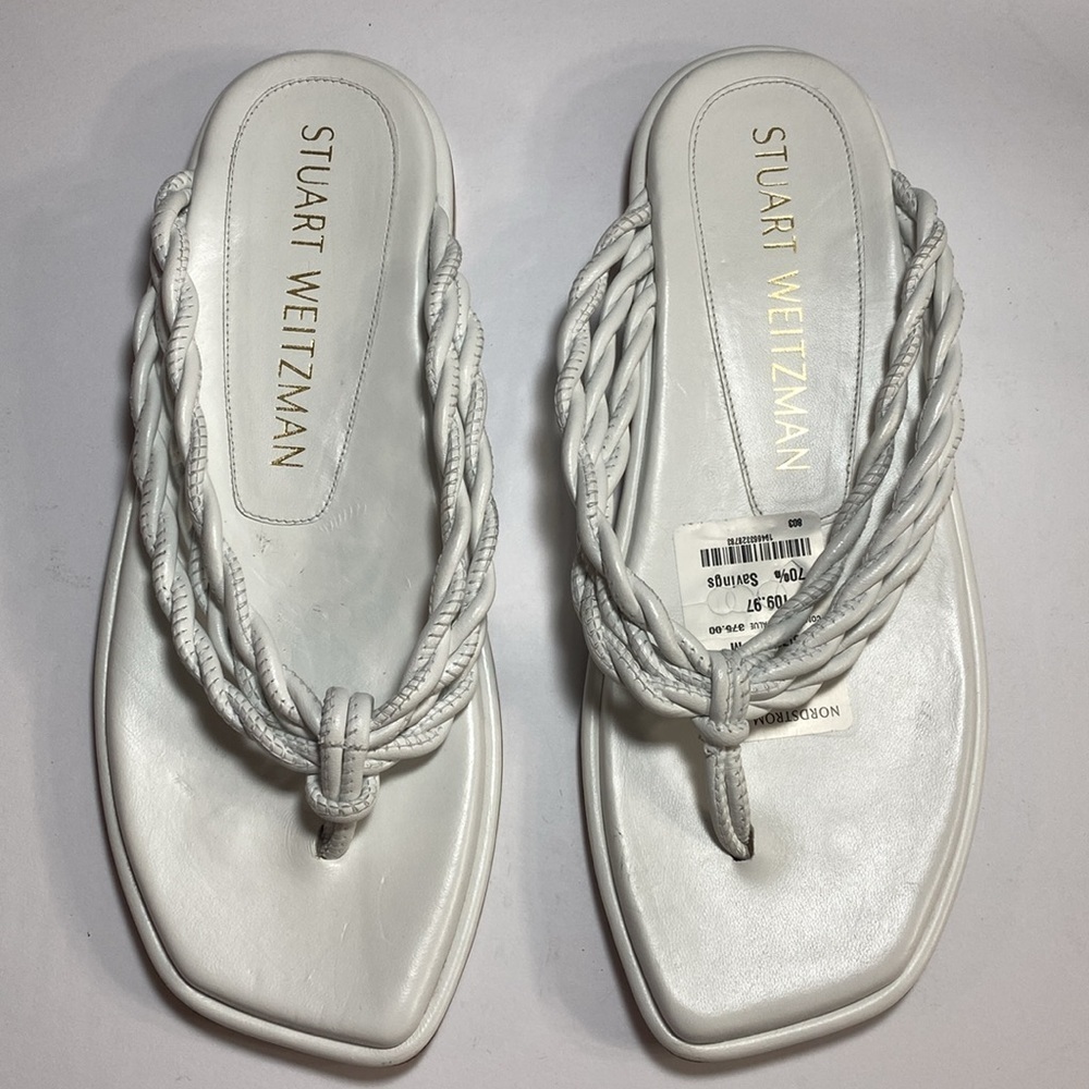 Stuart Weitzman NWOT or Box Ivory Braided Sandals (Sticker Removed) - Picture 2 of 5